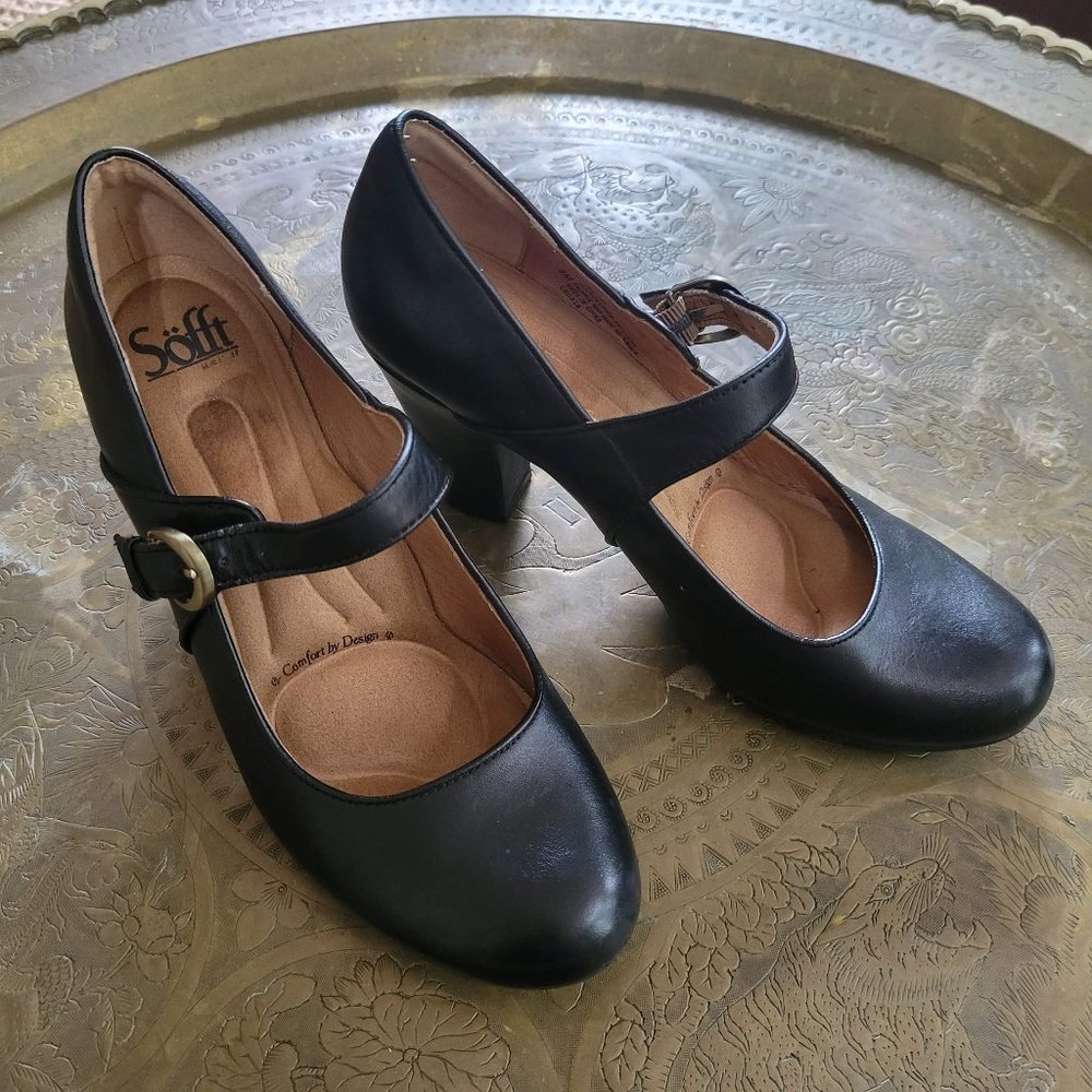 Black Round Toe Mary Jane Heels